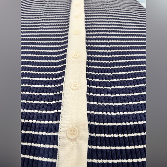 Staud NWT Shoko Striped Navy and White Button-Down Dress - Picture 6 of 7